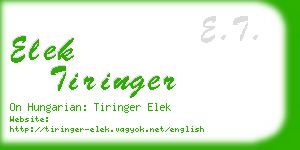 elek tiringer business card